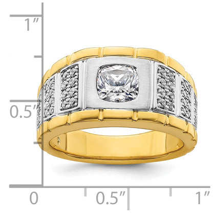 14k Two-tone Two Tone 1 3/8 Ct. Lab Grown Diamond VS/SI+ G+ Polished Men's Ring