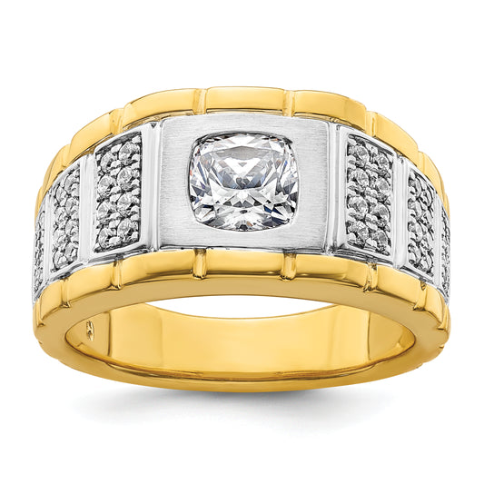 14k Two-tone Two Tone 3/8 Ct. Lab Grown Diamond VS/SI+ G+ Polished Men's Ring