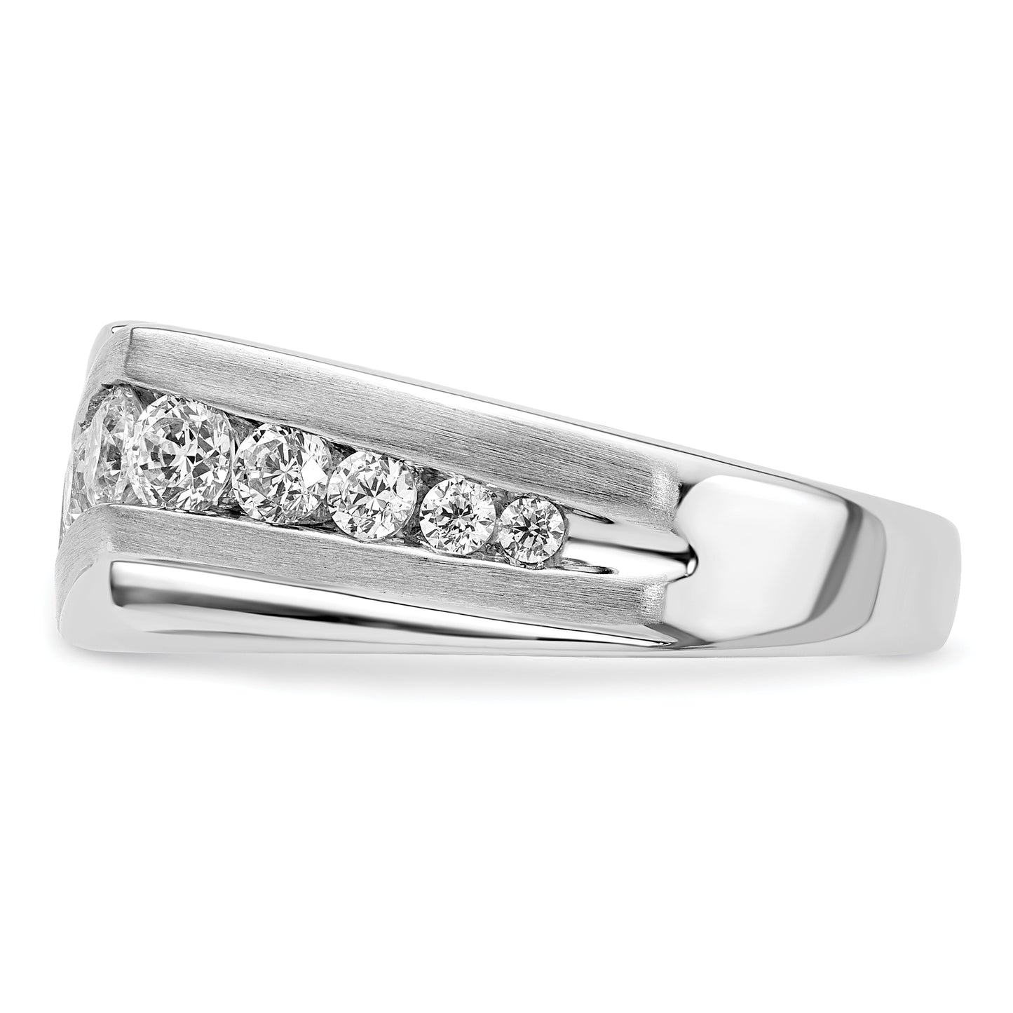 14k White Gold 1 3/8 Ct. Lab Grown Diamond VS/SI+ G+ Satin Men's Ring