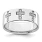 14k White Gold 1/5 Ct. Lab Grown Diamond VS/SI+ G+ Cross Men's Ring