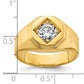 14k Yellow Gold 1 Ct. Lab Grown Diamond VS/SI+ G+ Polished and Satin Men's Ring