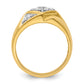 14k Yellow & Rhodium with White 3/4 Ct. Lab Grown Diamond VS/SI+ G+ Polished and Satin Men's Ring