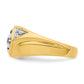 14k Yellow & Rhodium with White 3/4 Ct. Lab Grown Diamond VS/SI+ G+ Polished and Satin Men's Ring