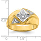 14k Yellow & Rhodium with White 3/4 Ct. Lab Grown Diamond VS/SI+ G+ Polished and Satin Men's Ring