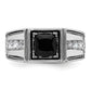 14k White Gold Black Rhodium 7/8 Ct. Lab Grown Diamond VS/SI+ G+ and Onyx Men's Ring