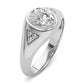 14k White Gold 1 Ct. Lab Grown Diamond VS/SI+ G+ Oval Men's Ring