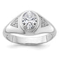 14k White Gold 1 Ct. Lab Grown Diamond VS/SI+ G+ Oval Men's Ring