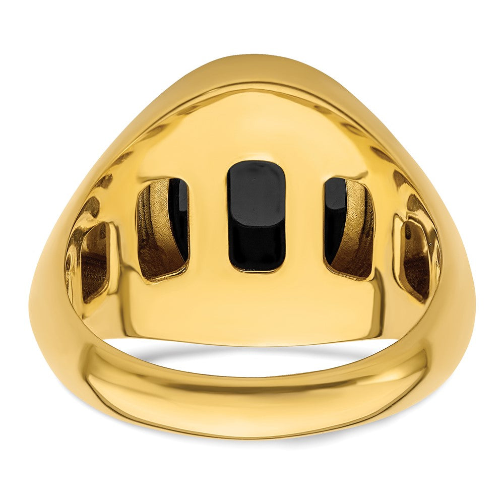 10k Yellow Gold 1/6 Ct. Lab Grown Diamond VS/SI+ G+ and Onyx Men's Ring