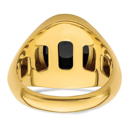 10k Yellow Gold 1/6 Ct. Lab Grown Diamond VS/SI+ G+ and Onyx Men's Ring