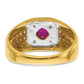 14k Yellow Gold 5/8 Ct. Lab Grown Diamond VS/SI+ G+ and Created Ruby Men's Ring