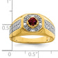 14k Yellow Gold 5/8 Ct. Lab Grown Diamond VS/SI+ G+ and Created Ruby Men's Ring