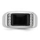 14k White Gold 1/5 Ct. Lab Grown Diamond VS/SI+ G+ and Onyx Men's Ring