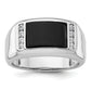 14k White Gold 1/5 Ct. Lab Grown Diamond VS/SI+ G+ and Onyx Men's Ring