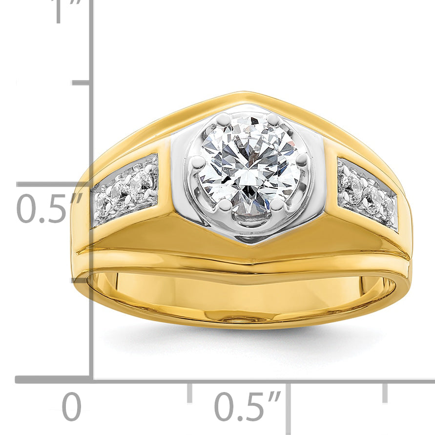 14k Two-tone Two Tone 1 1/5 Ct. Lab Grown Diamond VS/SI+ G+ Polished Men's Ring