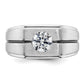 14k White Gold with Black Rhodium 1 Ct. Lab Grown Diamond VS/SI+ G+ Satin Men's Ring