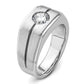 14k White Gold with Black Rhodium 1 Ct. Lab Grown Diamond VS/SI+ G+ Satin Men's Ring