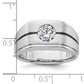 14k White Gold with Black Rhodium 1 Ct. Lab Grown Diamond VS/SI+ G+ Satin Men's Ring