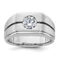 14k White Gold with Black Rhodium 1 Ct. Lab Grown Diamond VS/SI+ G+ Satin Men's Ring