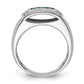 14k White Gold 1/3 Ct. Lab Grown Diamond VS/SI+ G+ and Created Emerald Men's Ring