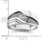 14k White Gold with Black Rhodium 3/8 Ct. Lab Grown Diamond VS/SI+ G+ Satin Men's Ring