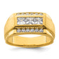 14k Yellow Gold 1 1/8 Ct. Lab Grown Diamond VS/SI+ G+ Polished and Satin Men's Ring