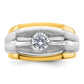 14k Two-tone Two Tone 1 Ct. Lab Grown Diamond VS/SI+ G+ Polished and Satin Men's Ring