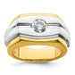 14k Two-tone Two Tone 1 Ct. Lab Grown Diamond VS/SI+ G+ Polished and Satin Men's Ring