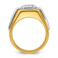 14k Two-tone Two Tone 1 Ct. Lab Grown Diamond VS/SI+ G+ Polished Men's Ring