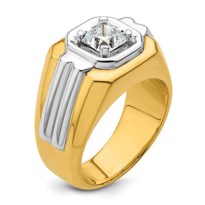 14k Two-tone Two Tone 1 Ct. Lab Grown Diamond VS/SI+ G+ Polished Men's Ring