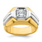 14k Two-tone Two Tone 1 Ct. Lab Grown Diamond VS/SI+ G+ Polished Men's Ring