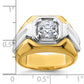 14k Two-tone Two Tone 1 1/2 Ct. Lab Grown Diamond VS/SI+ G+ Polished Men's Ring