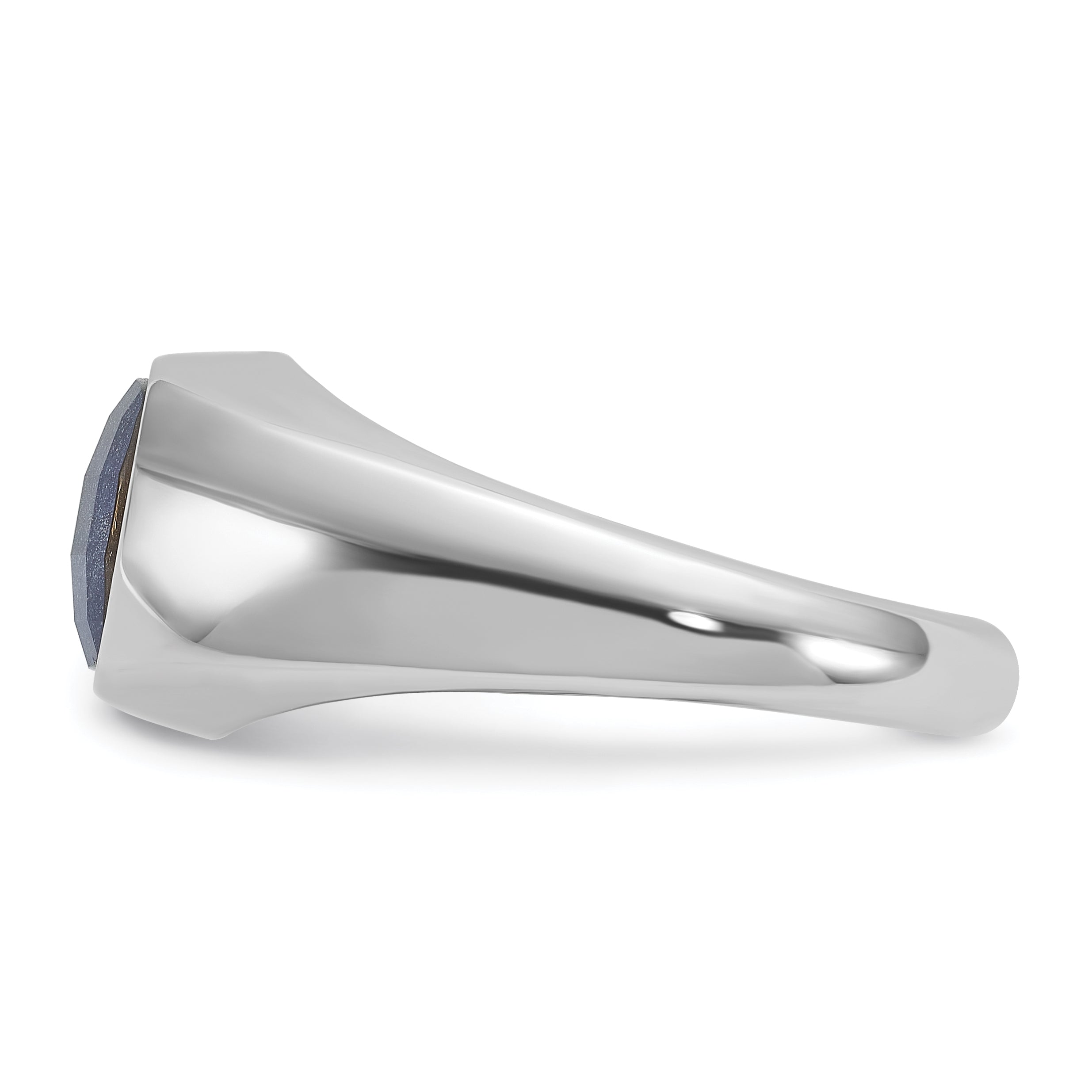 10K White Gold Ibgoodman Men'S Sapphire Doublet Stone Complete Ring