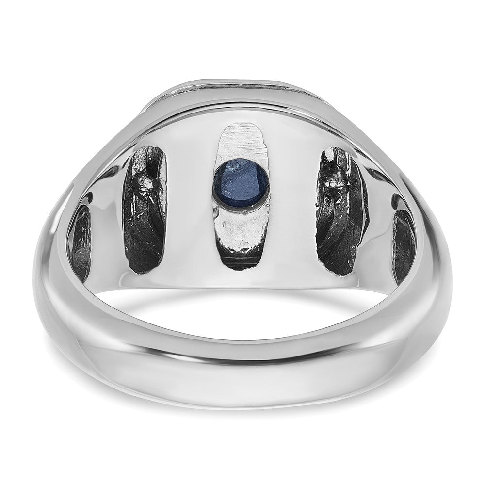 10K White Gold 10Kw Ibgoodman Men'S Sapphire Doublet Stone And Diamond Complete Ring