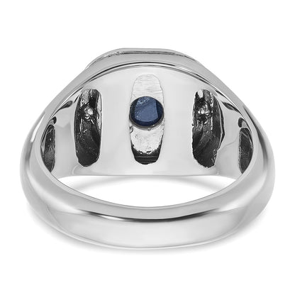 10K White Gold 10Kw Ibgoodman Men'S Sapphire Doublet Stone And Diamond Complete Ring