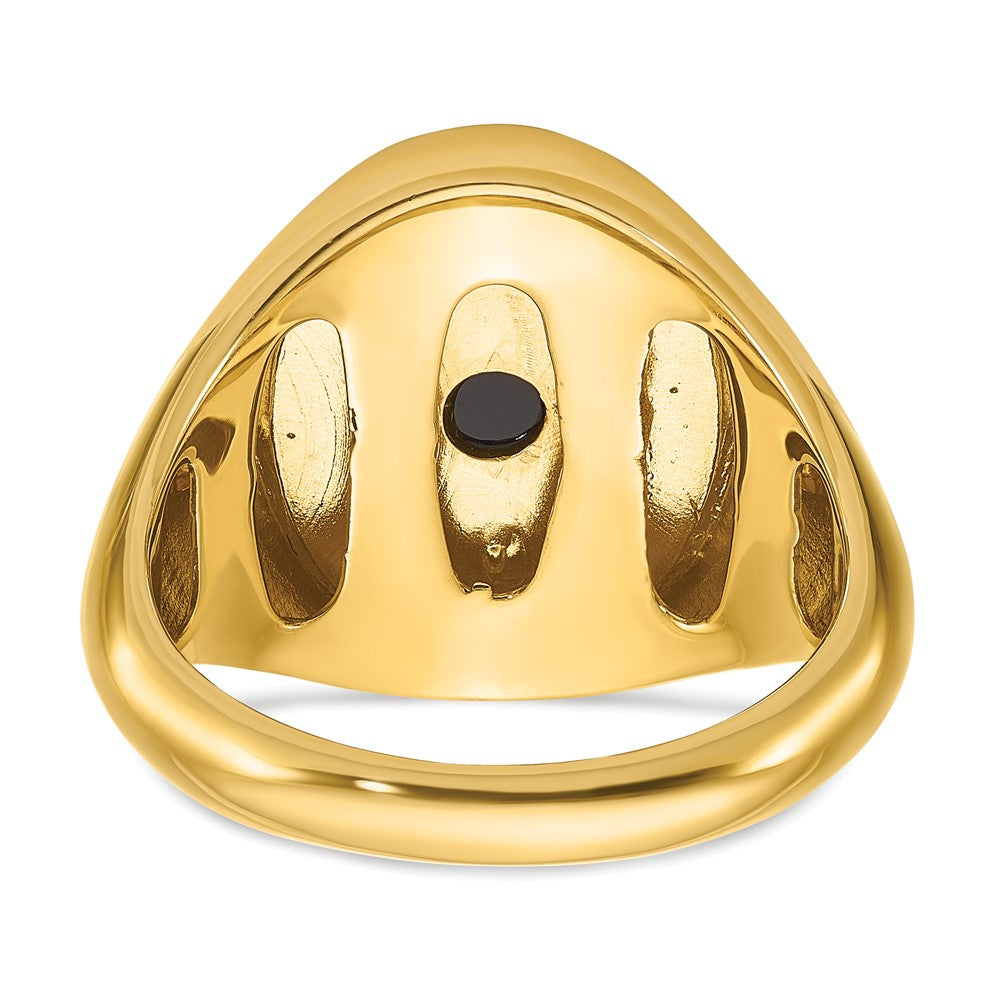 10K Yellow Gold Ibgoodman Men'S Oval Onyx And Diamond Complete Ring