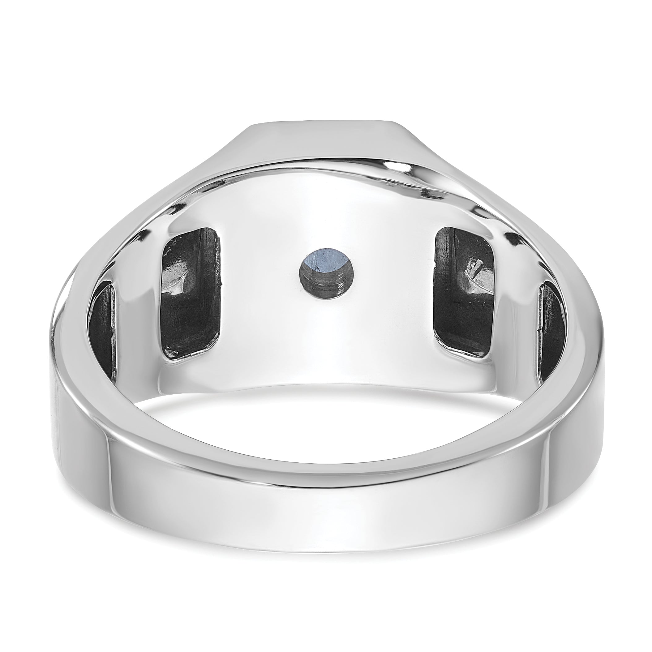 10K White Gold 10Kw Ibgoodman Men'S Sapphire Doublet Stone And Diamond Complete Ring