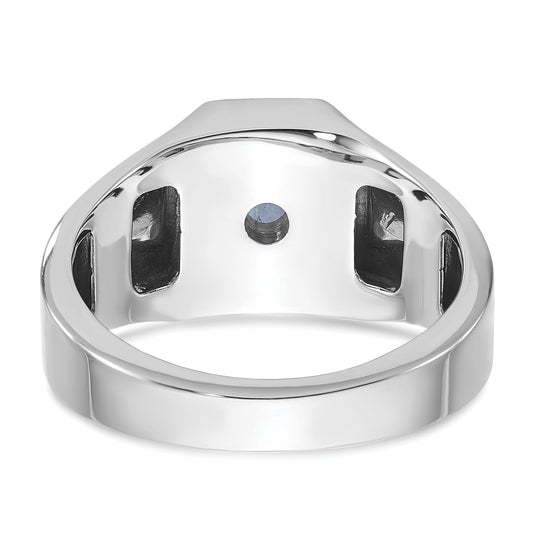 10K White Gold 10Kw Ibgoodman Men'S Sapphire Doublet Stone And Diamond Complete Ring