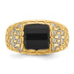 14k Yellow Gold 1/4 Ct. Lab Grown Diamond VS/SI+ G+ and Onyx Nugget Men's Ring