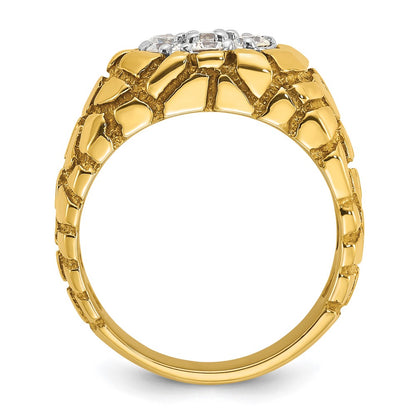 10K Two-Tone Men'S Yellow Gold Nugget Cluster Ring Mounting