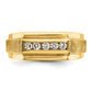 14k Yellow Gold 1/4 Ct. Lab Grown Diamond VS/SI+ G+ Polished and Satin Five Stone Men's Ring