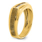 14k Yellow Gold 1/4 Ct. Lab Grown Diamond VS/SI+ G+ Polished and Satin Five Stone Men's Ring