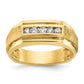 14k Yellow Gold 1/4 Ct. Lab Grown Diamond VS/SI+ G+ Polished and Satin Five Stone Men's Ring