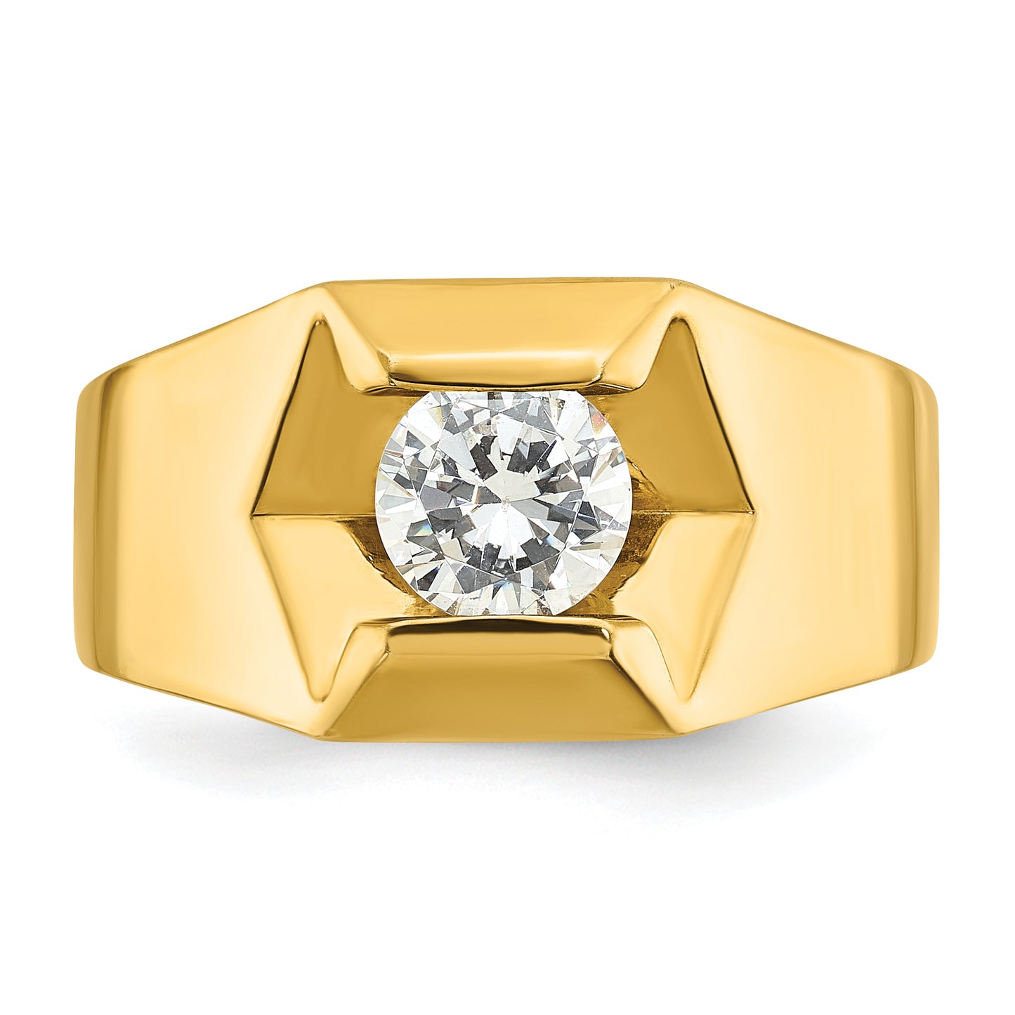 14k Yellow Gold 1 Ct. Lab Grown Diamond VS/SI+ G+ Men's Ring