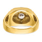 14k Two-tone Two Tone 1 Ct. Lab Grown Diamond VS/SI+ G+ Polished Satin and Textured Men's Ring