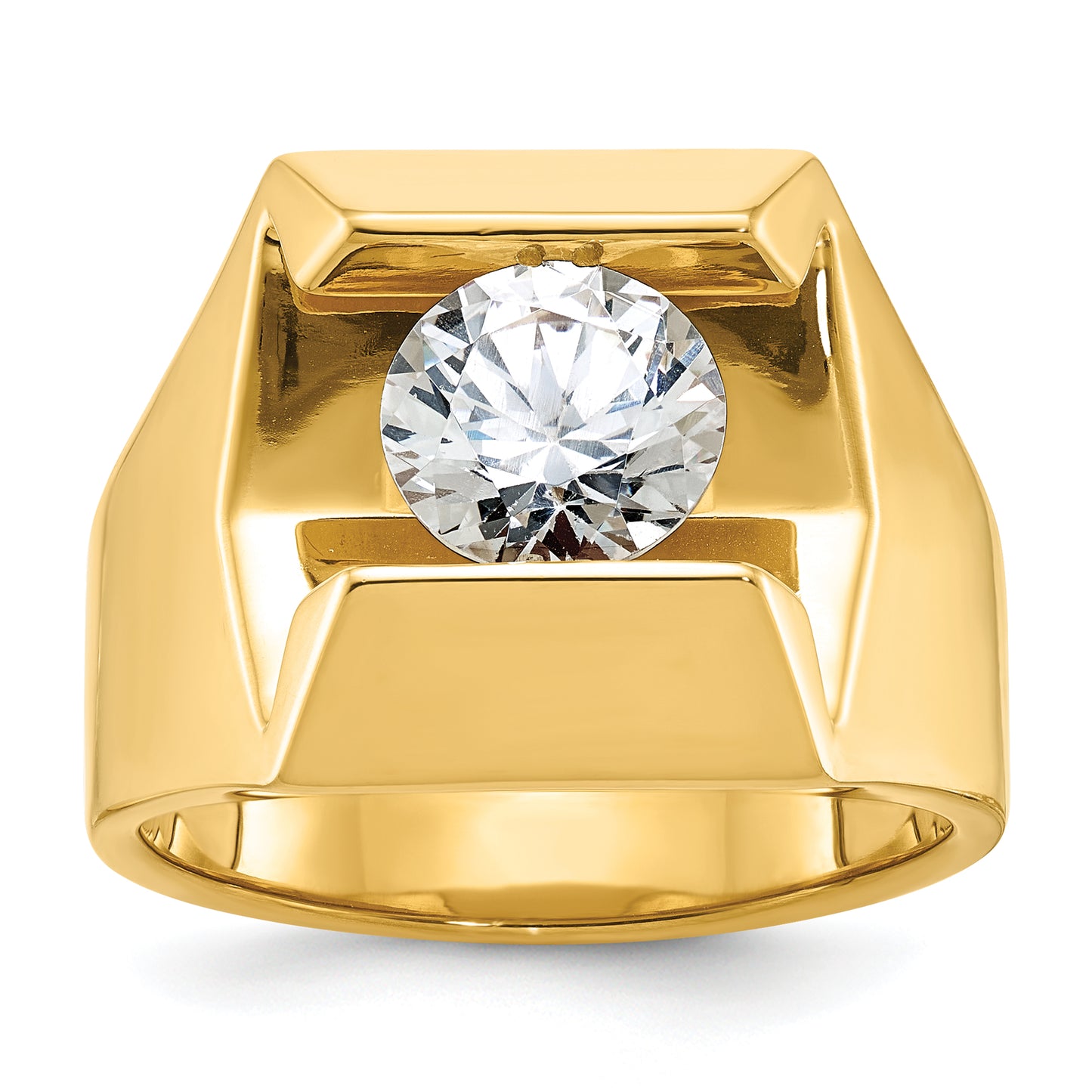 14k Yellow Gold 2 1/2 Ct. Lab Grown Diamond VS/SI+ G+ Men's Ring