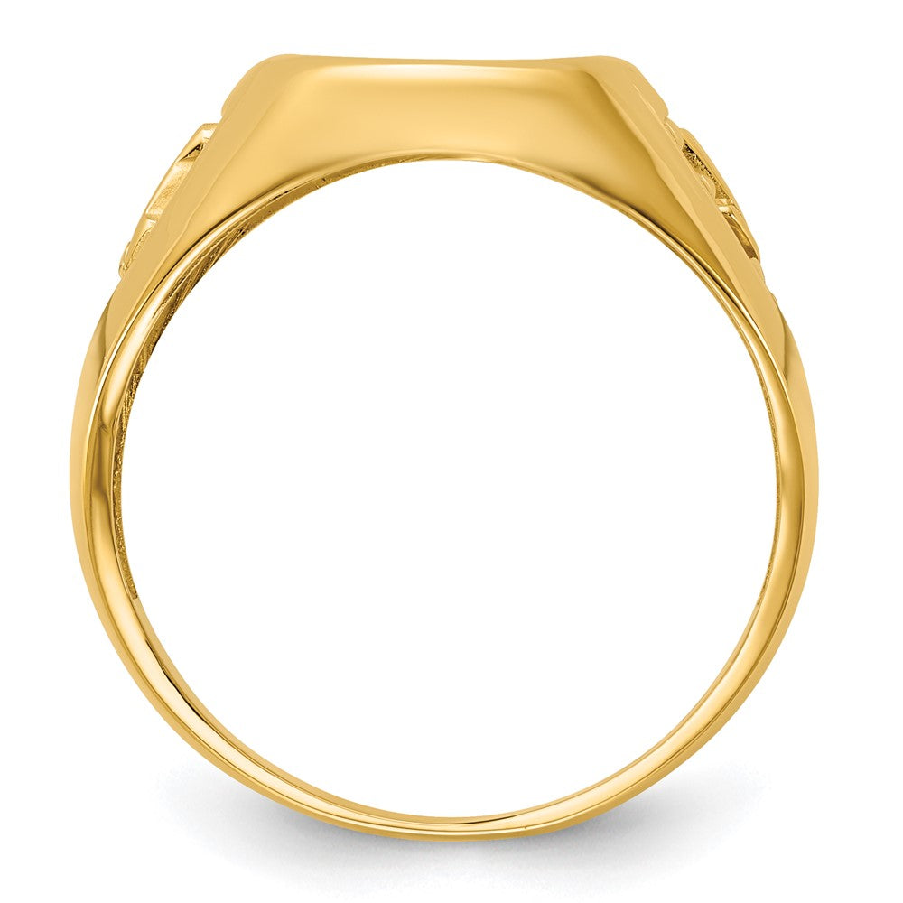 10K Yellow Gold Ibgoodman Men'S Polished And Textured Blue Lodge Master Masonic Ring Mounting