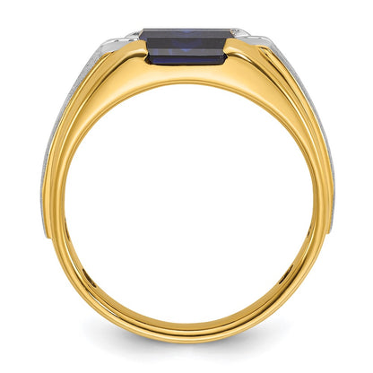 10K Two-Tone Ibgoodman Men'S Gemstone And Diamond Ring Mounting