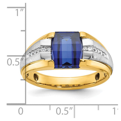 10K Two-Tone Ibgoodman Men'S Gemstone And Diamond Ring Mounting