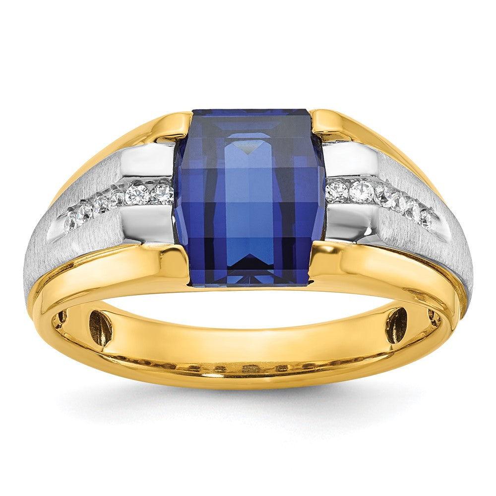 10K Two-Tone Ibgoodman Men'S Gemstone And Diamond Ring Mounting