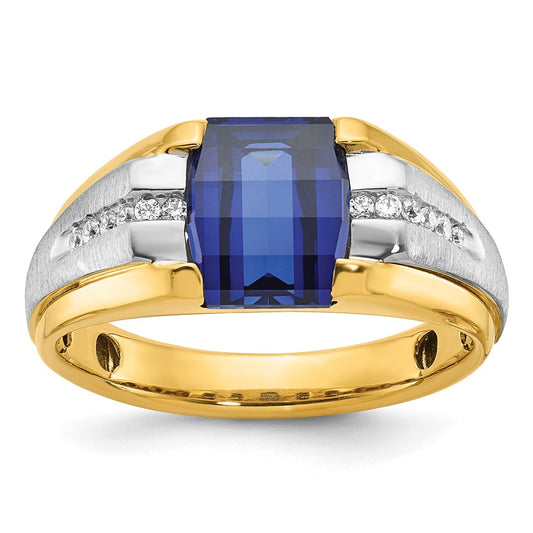 10K Two-Tone Ibgoodman Men'S Gemstone And Diamond Ring Mounting